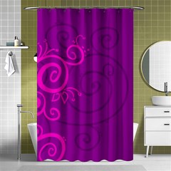 Floraly Swirlish Purple Color Shower Curtain 48  X 72  (small) 