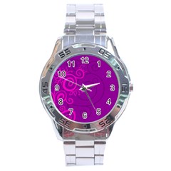 Floraly Swirlish Purple Color Stainless Steel Analogue Watch by Amaryn4rt