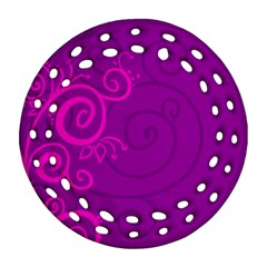 Floraly Swirlish Purple Color Ornament (round Filigree)