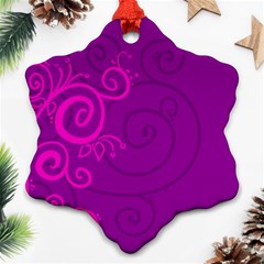 Floraly Swirlish Purple Color Ornament (snowflake) by Amaryn4rt