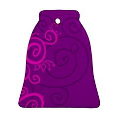 Floraly Swirlish Purple Color Bell Ornament (two Sides) by Amaryn4rt