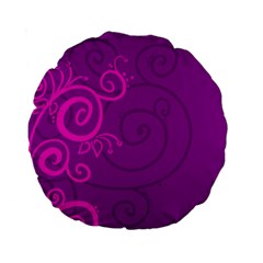 Floraly Swirlish Purple Color Standard 15  Premium Round Cushions by Amaryn4rt