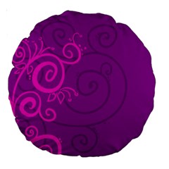 Floraly Swirlish Purple Color Large 18  Premium Round Cushions