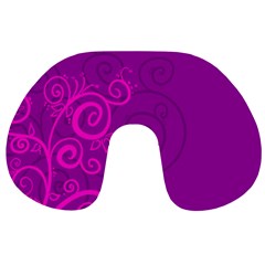 Floraly Swirlish Purple Color Travel Neck Pillows