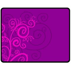 Floraly Swirlish Purple Color Double Sided Fleece Blanket (medium) 