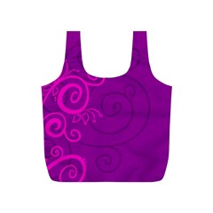 Floraly Swirlish Purple Color Full Print Recycle Bags (s) 