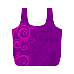 Floraly Swirlish Purple Color Full Print Recycle Bags (m)  by Amaryn4rt