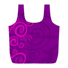 Floraly Swirlish Purple Color Full Print Recycle Bags (l) 