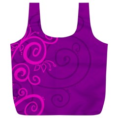 Floraly Swirlish Purple Color Full Print Recycle Bags (l) 