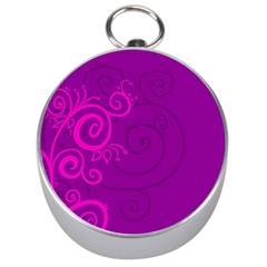 Floraly Swirlish Purple Color Silver Compasses