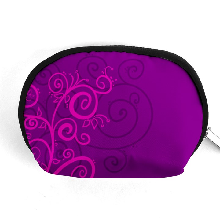 Floraly Swirlish Purple Color Accessory Pouches (Medium) 