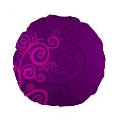 Floraly Swirlish Purple Color Standard 15  Premium Flano Round Cushions by Amaryn4rt