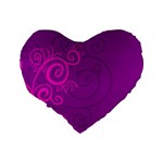 Floraly Swirlish Purple Color Standard 16  Premium Flano Heart Shape Cushions Back