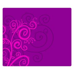 Floraly Swirlish Purple Color Double Sided Flano Blanket (small) 