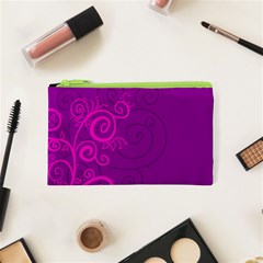 Floraly Swirlish Purple Color Cosmetic Bag (xs)