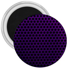 Dark Purple Metal Mesh With Round Holes Texture 3  Magnets by Amaryn4rt