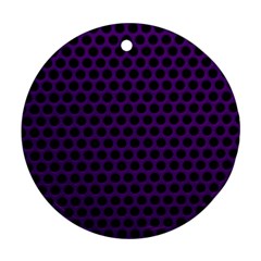 Dark Purple Metal Mesh With Round Holes Texture Ornament (round)