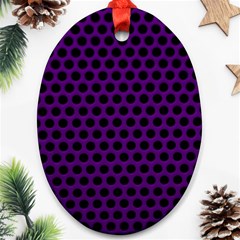 Dark Purple Metal Mesh With Round Holes Texture Ornament (oval) by Amaryn4rt