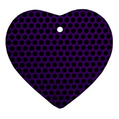 Dark Purple Metal Mesh With Round Holes Texture Ornament (heart) by Amaryn4rt