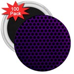 Dark Purple Metal Mesh With Round Holes Texture 3  Magnets (100 pack) Front