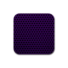 Dark Purple Metal Mesh With Round Holes Texture Rubber Square Coaster (4 Pack)  by Amaryn4rt