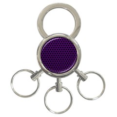 Dark Purple Metal Mesh With Round Holes Texture 3-ring Key Chains by Amaryn4rt