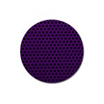 Dark Purple Metal Mesh With Round Holes Texture Magnet 3  (Round) Front