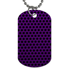 Dark Purple Metal Mesh With Round Holes Texture Dog Tag (two Sides)