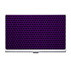 Dark Purple Metal Mesh With Round Holes Texture Business Card Holders