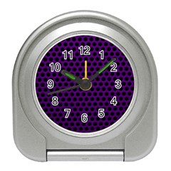 Dark Purple Metal Mesh With Round Holes Texture Travel Alarm Clocks