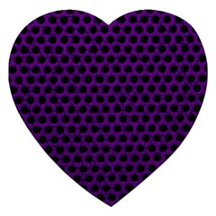 Dark Purple Metal Mesh With Round Holes Texture Jigsaw Puzzle (heart)