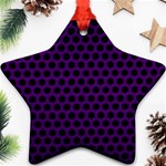 Dark Purple Metal Mesh With Round Holes Texture Star Ornament (Two Sides) Front