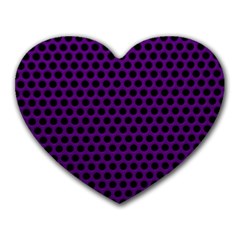 Dark Purple Metal Mesh With Round Holes Texture Heart Mousepads