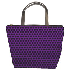 Dark Purple Metal Mesh With Round Holes Texture Bucket Bags by Amaryn4rt