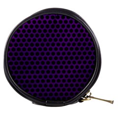 Dark Purple Metal Mesh With Round Holes Texture Mini Makeup Bags by Amaryn4rt