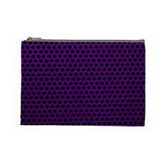 Dark Purple Metal Mesh With Round Holes Texture Cosmetic Bag (large)  by Amaryn4rt