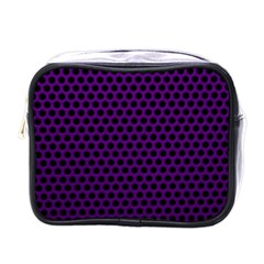 Dark Purple Metal Mesh With Round Holes Texture Mini Toiletries Bags by Amaryn4rt