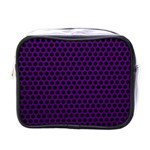 Dark Purple Metal Mesh With Round Holes Texture Mini Toiletries Bags Front