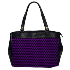 Dark Purple Metal Mesh With Round Holes Texture Office Handbags (2 Sides) 