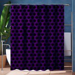 Dark Purple Metal Mesh With Round Holes Texture Shower Curtain 60  X 72  (medium) 