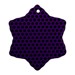 Dark Purple Metal Mesh With Round Holes Texture Snowflake Ornament (two Sides) by Amaryn4rt