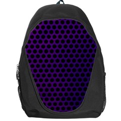 Dark Purple Metal Mesh With Round Holes Texture Backpack Bag