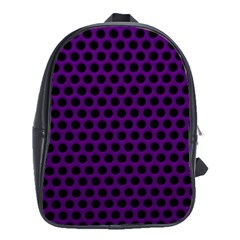 Dark Purple Metal Mesh With Round Holes Texture School Bags (xl) 