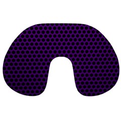 Dark Purple Metal Mesh With Round Holes Texture Travel Neck Pillows