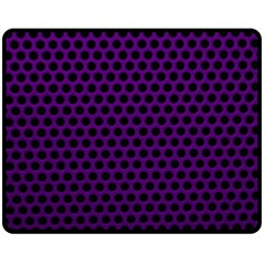 Dark Purple Metal Mesh With Round Holes Texture Double Sided Fleece Blanket (medium)  by Amaryn4rt