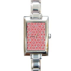 Floral Abstract Pattern Rectangle Italian Charm Watch