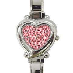 Floral Abstract Pattern Heart Italian Charm Watch by Amaryn4rt