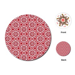 Floral Abstract Pattern Playing Cards (round) 