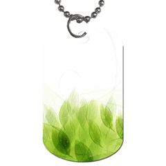 Green Leaves Pattern Dog Tag (two Sides) by Amaryn4rt