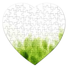 Green Leaves Pattern Jigsaw Puzzle (Heart)